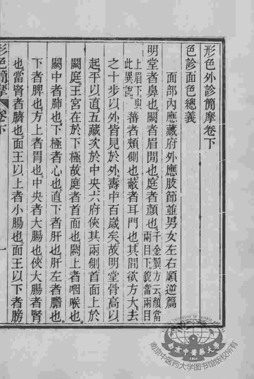 周氏医学丛书  形色简摩  下